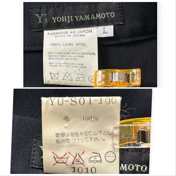 Vintage 90s, Y’s Yohji Yamamoto Dark Navy wool midi‎ skirt, Size L - Picture 11 of 13